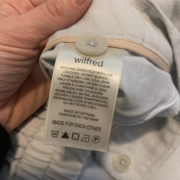 Aritzia Wilfred Effortless Linen Wide Leg Pants 4 Light Blue - Picture 4 of 8